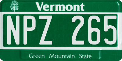 VT license plate NPZ265