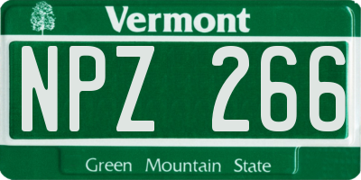 VT license plate NPZ266