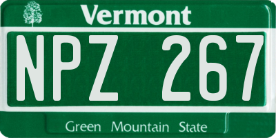 VT license plate NPZ267