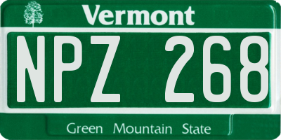 VT license plate NPZ268