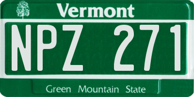 VT license plate NPZ271