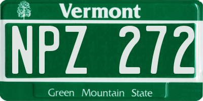 VT license plate NPZ272