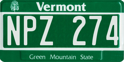 VT license plate NPZ274