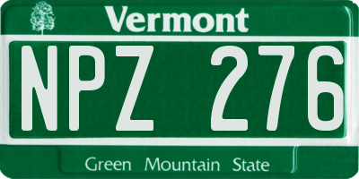 VT license plate NPZ276