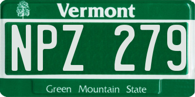VT license plate NPZ279