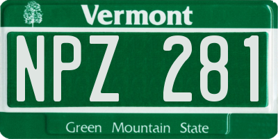 VT license plate NPZ281