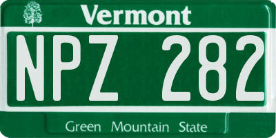 VT license plate NPZ282