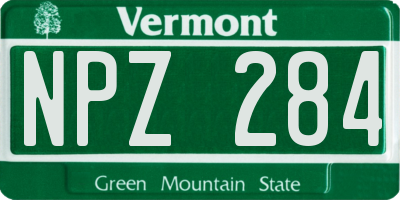 VT license plate NPZ284