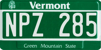VT license plate NPZ285