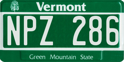 VT license plate NPZ286
