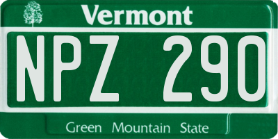 VT license plate NPZ290