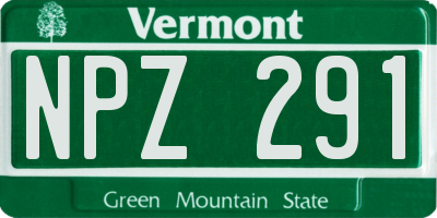 VT license plate NPZ291