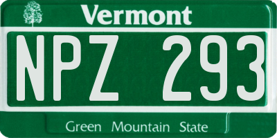 VT license plate NPZ293