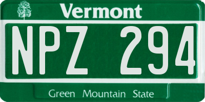 VT license plate NPZ294