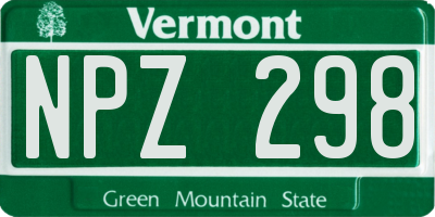 VT license plate NPZ298