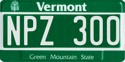 VT license plate NPZ300