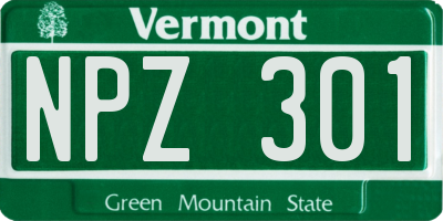 VT license plate NPZ301