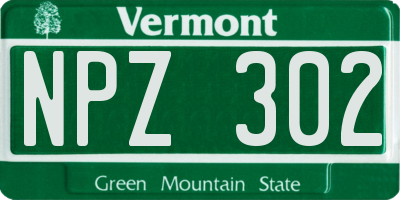 VT license plate NPZ302