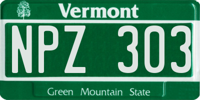 VT license plate NPZ303