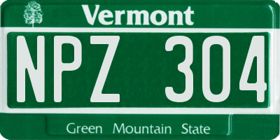 VT license plate NPZ304