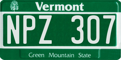 VT license plate NPZ307