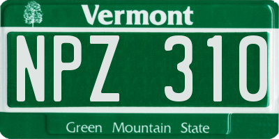 VT license plate NPZ310