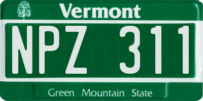 VT license plate NPZ311
