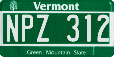 VT license plate NPZ312