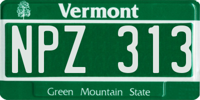 VT license plate NPZ313