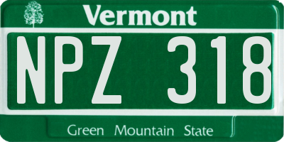 VT license plate NPZ318