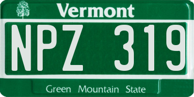 VT license plate NPZ319