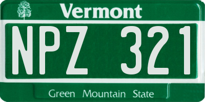 VT license plate NPZ321