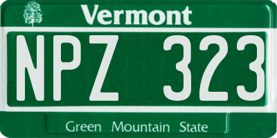 VT license plate NPZ323