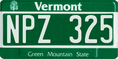VT license plate NPZ325