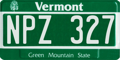 VT license plate NPZ327