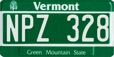 VT license plate NPZ328