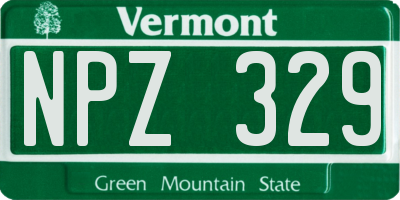 VT license plate NPZ329