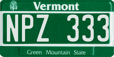 VT license plate NPZ333