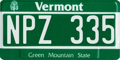 VT license plate NPZ335