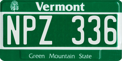 VT license plate NPZ336