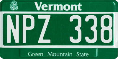 VT license plate NPZ338