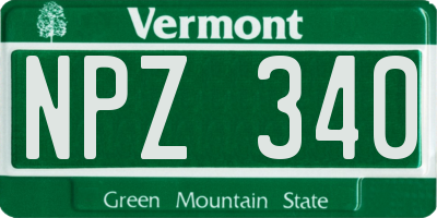 VT license plate NPZ340