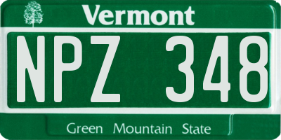 VT license plate NPZ348