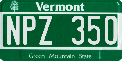 VT license plate NPZ350