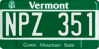 VT license plate NPZ351