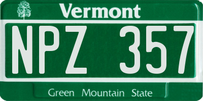 VT license plate NPZ357
