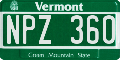 VT license plate NPZ360