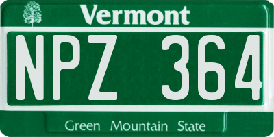 VT license plate NPZ364
