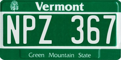 VT license plate NPZ367