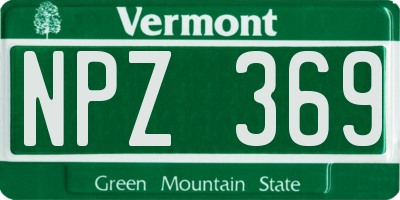 VT license plate NPZ369